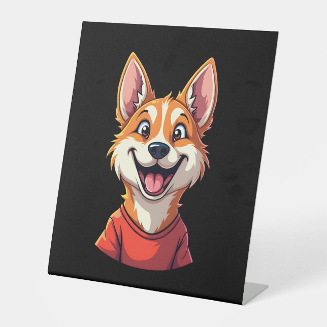 Happy Australian Cattle Dog Tank Top Pedestal Sign (Front)