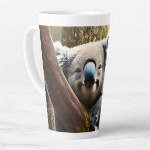 Happy Australian Koala Bear In Tree, Latte Mug