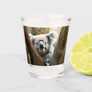 Happy Australian Koala Bear In Tree, Shot Glass
