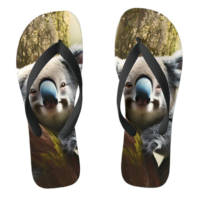 Happy Australian Koala In Tree, Thongs (Footbed)
