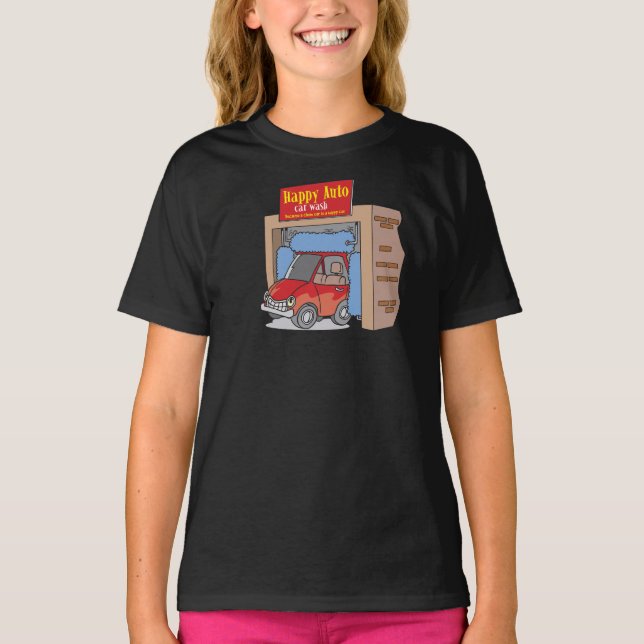 Happy Auto Car Wash Girls T-Shirt (Front)