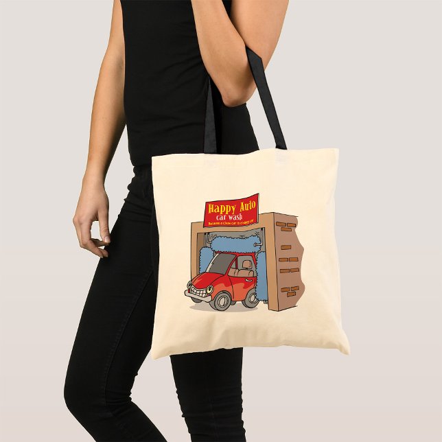 Happy Auto Car Wash Tote Bag (Creator Uploaded)