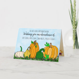 Happy Autumn Fall Season Halloween Pumpkins Card