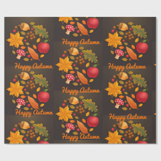 Happy Autumn Mushroom & Harvest Foliage Paper