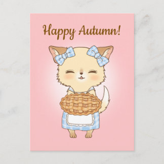 Happy Autumn Pumpkin Apple Cider Season Greeting Postcard