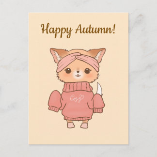 Happy Autumn Sweater Season Greeting Postcard