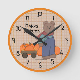 Happy Autumn Wall Clock