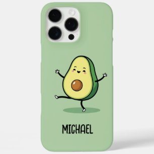 Happy Avocado Cute Bold Outline iPhone 16 Pro Max Case