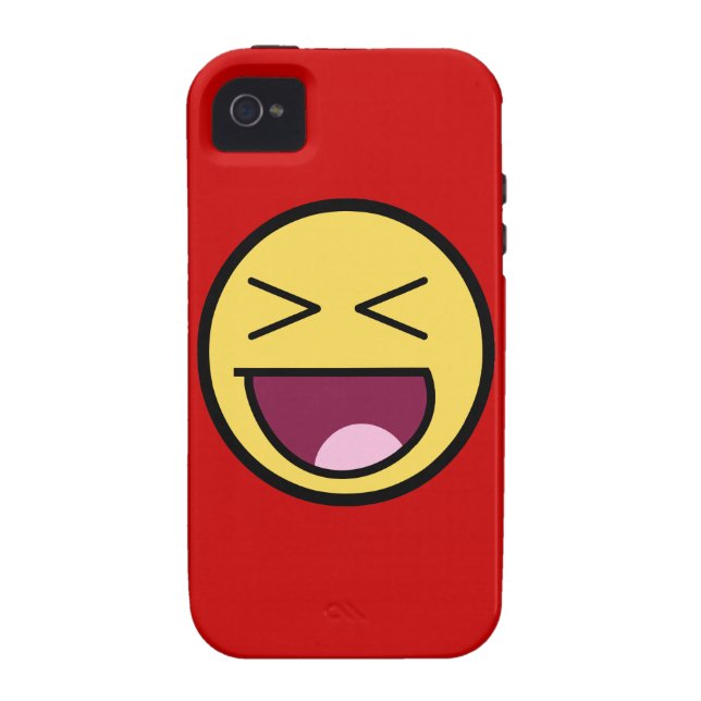 Happy Awesome Face Case-Mate Tough™ iPhone 4 Case (Back)