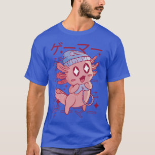 Happy Axolotl Gaming Japan Style Kawaii Anime Game T-Shirt