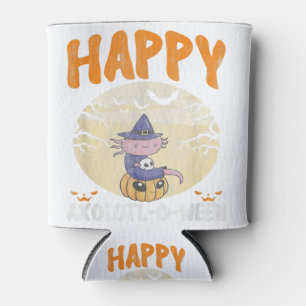 Happy Axolotl-O-Ween Cute Halloween Axolotl Hallow Can Cooler