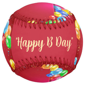 Happy B Day Balloon Style  Softball