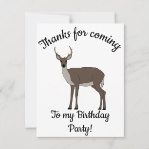Happy B-day Buck Deer Thank You Card
