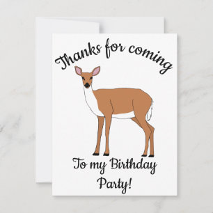 Happy B-day Doe Deer Thank You Card
