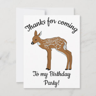 Happy B-day Fawn Thank You Card