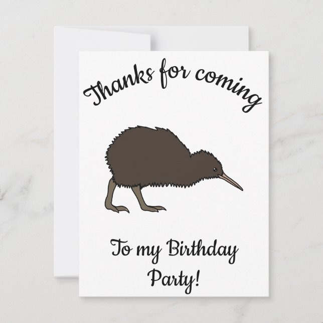 Happy B-day Kiwi tropical bird Thank You Card (Front)