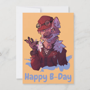Happy B-Day wolf Holiday Card