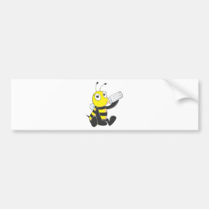 Happy Baby Bee Drinking Milk Bumper Sticker