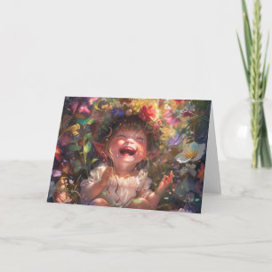 Happy Baby Digital Art Thank You Card