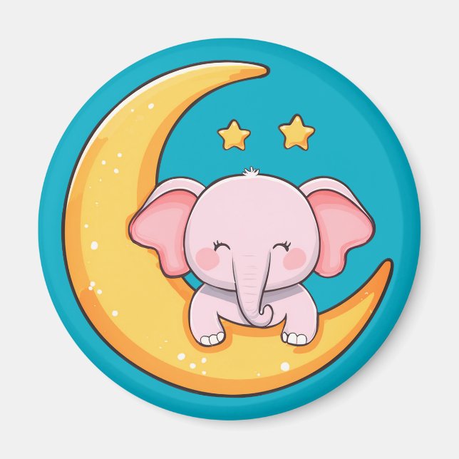 Happy baby elephant magnet (Front)