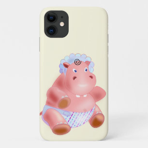 Happy Baby Hippo iPhone Case - Customisable