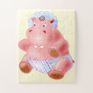 Happy Baby Hippo - Jigsaw Puzzle