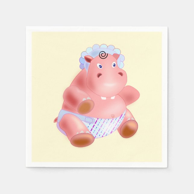 Happy Baby Hippo Napkin (Front)