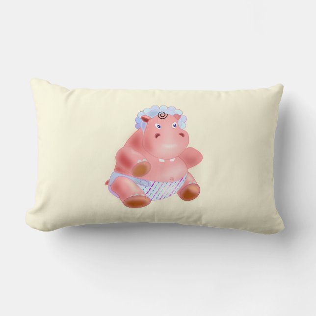 Happy Baby Hippo Pillow (Front)