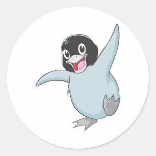 Happy Baby Penguin Classic Round Sticker