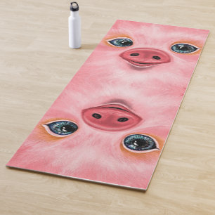 Happy Baby Pig Funny Yoga Mat - Smile
