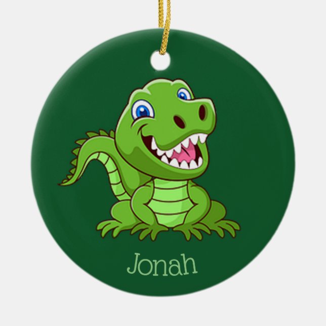 Happy Baby T-Rex Dinosaur Ornament (Front)