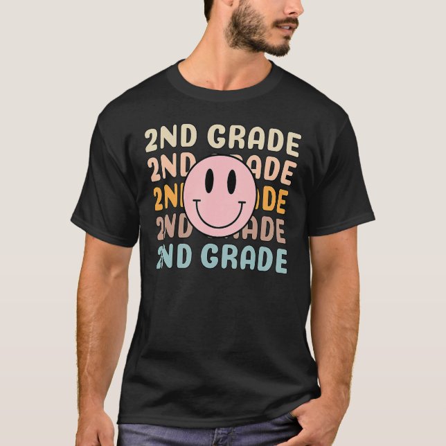 Happy Back To School 2nd Grade Team Smiler Teacher T-Shirt (Front)