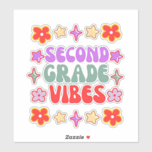 Happy back to school, 2nd grade vibes  sticker