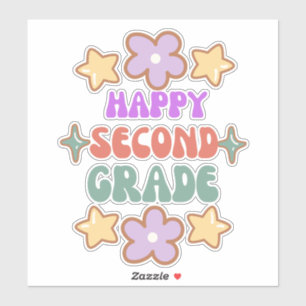 Happy back to school, hello 2nd grade  sticker