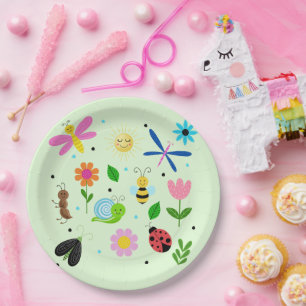 Happy Backyard Critters Paper Plate