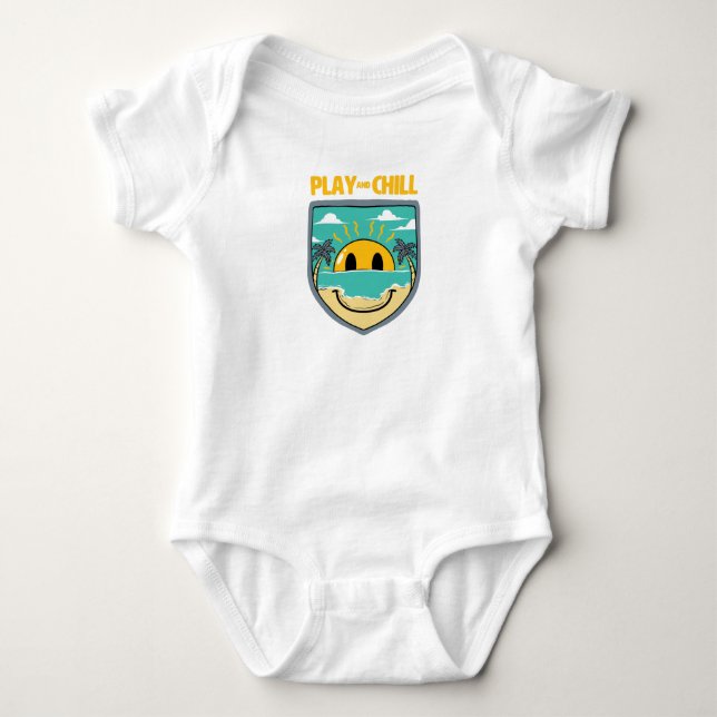 Happy Badge Baby Bodysuit (Front)