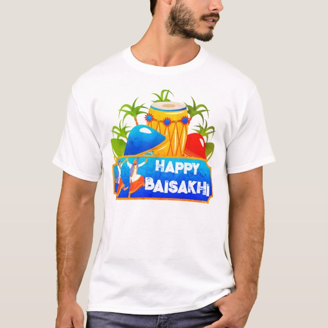 Happy Baisakhi Indian Festival T-Shirt (Front)