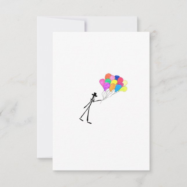 Happy Balloons Flat Card (Front)