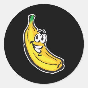happy banana classic round sticker