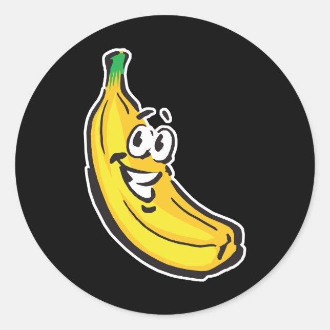 happy banana classic round sticker (Front)