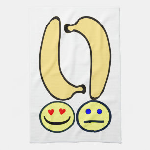 Happy Banana vs Upset Banana Tea Towel