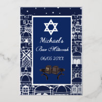 Happy Bar Mitzvah Jerusalem Kotel Tefillin Silver