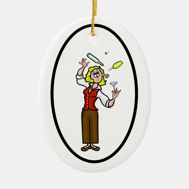 Happy Bartender Day Ornament - Female  Bartender (Front)