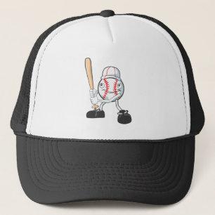 Happy Baseball Player Trucker Hat