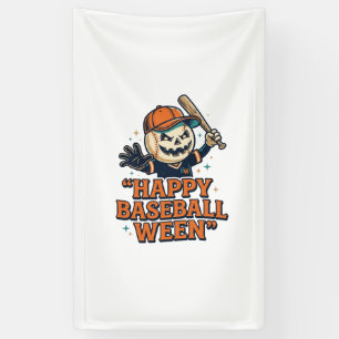 Happy Baseball Ween Vintage Halloween Baseball Des Banner