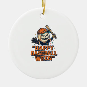 Happy Baseball Ween Vintage Halloween Baseball Des Ceramic Tree Decoration