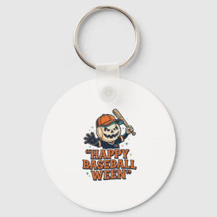 Happy Baseball Ween Vintage Halloween Baseball Des Key Ring