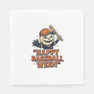 Happy Baseball Ween Vintage Halloween Baseball Des Napkin