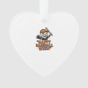 Happy Baseball Ween Vintage Halloween Baseball Des Ornament