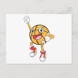 Happy Basketball Player Jumping Postcard